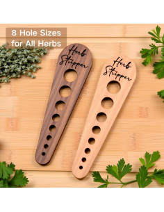 Deshojadora de Hierbas AMZNEVO - Madera Natural 8 Agujeros 2