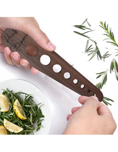 Deshojadora de Hierbas AMZNEVO - Madera Natural 8 Agujeros