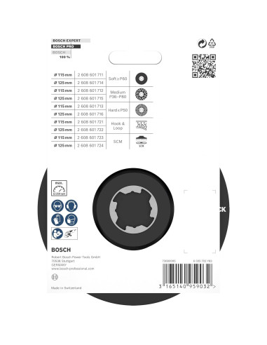 Plato de Respaldo Bosch Professional X-LOCK 125 mm con Posicionador