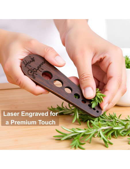 Deshojadora de Hierbas AMZNEVO - Madera Natural 8 Agujeros