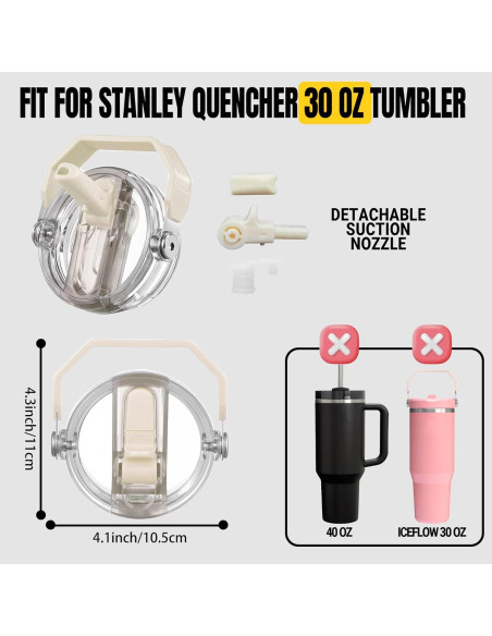 Tapa de Pajita Plegable Reemplazo para Vaso Stanley 30 oz