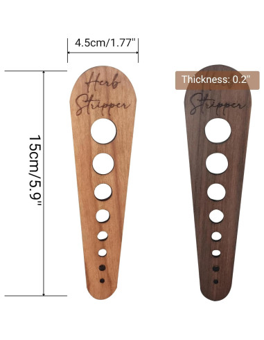 Deshojadora de Hierbas AMZNEVO - Madera Natural 8 Agujeros