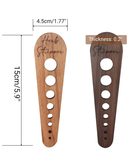 Deshojadora de Hierbas AMZNEVO - Madera Natural 8 Agujeros