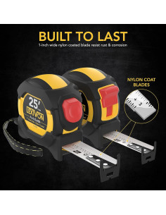 Cinta Métrica LEXIVON 25ft/7.5m Doble Cara AutoLock 2