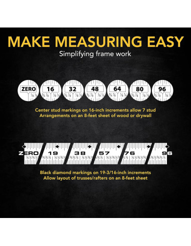 Cinta Métrica LEXIVON 25ft/7.5m Doble Cara AutoLock