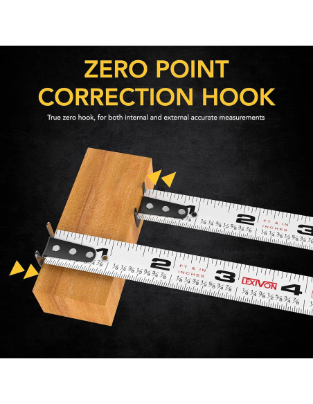Cinta Métrica LEXIVON 25ft/7.5m Doble Cara AutoLock