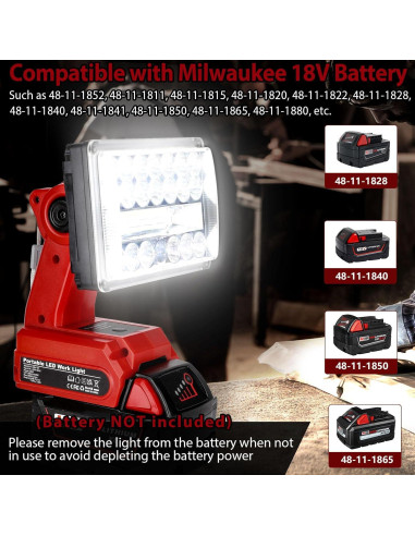 Luz de Trabajo LED Inalámbrica GRVODFRTA 28W 2000LM 18V