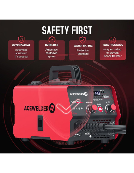 Máquina de Soldadura MIG 140A ACEWELDER 3 en 1 Portátil