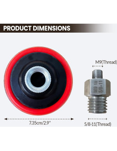 Pad de Respaldo Lijado/Pulido 3" Noyfemr con Adaptador M9 a 5/8" 2