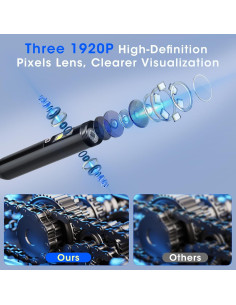 Borescopio Epicmate Triple Lente 1920P Pantalla 5" 15m IP67 2