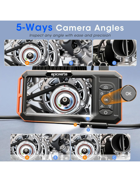 Borescopio Epicmate Triple Lente 1920P Pantalla 5" 15m IP67