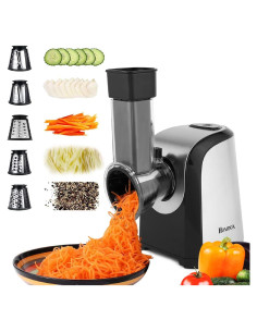 Rallador de Queso Eléctrico Homdox 150W 5 en 1 con Accesorios