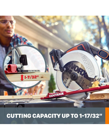 Sierra Circular Inalámbrica Worx WX530L 20V 6.5" ExacTrack