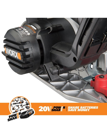 Sierra Circular Inalámbrica Worx WX530L 20V 6.5" ExacTrack