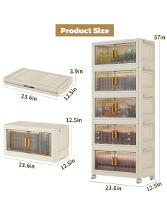 Bins de Almacenamiento Apilables Fejrpkn 58QT con Ruedas 2