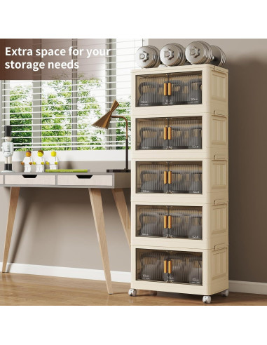 Bins de Almacenamiento Apilables Fejrpkn 58QT con Ruedas