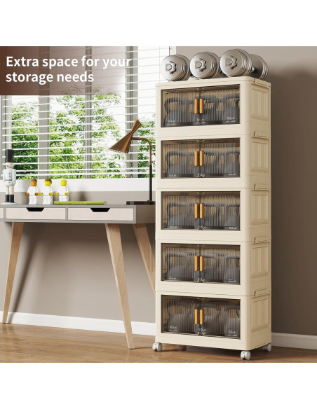 Bins de Almacenamiento Apilables Fejrpkn 58QT con Ruedas