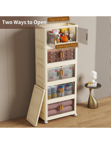 Bins de Almacenamiento Apilables Fejrpkn 58QT con Ruedas