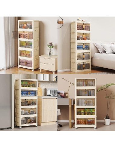 Bins de Almacenamiento Apilables Fejrpkn 58QT con Ruedas