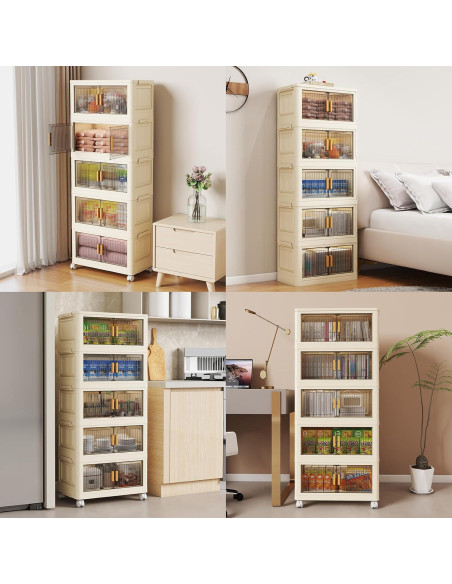 Bins de Almacenamiento Apilables Fejrpkn 58QT con Ruedas