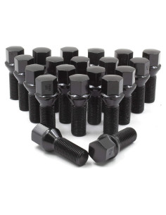 Tuercas de Rueda M12 x 1.5 20 Pcs Acorn Negro 17mm Hex