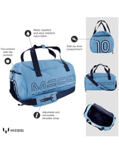 Bolso de Viaje Messi Azul Argentina - Tamaño Único, Duradero y Espacioso 2