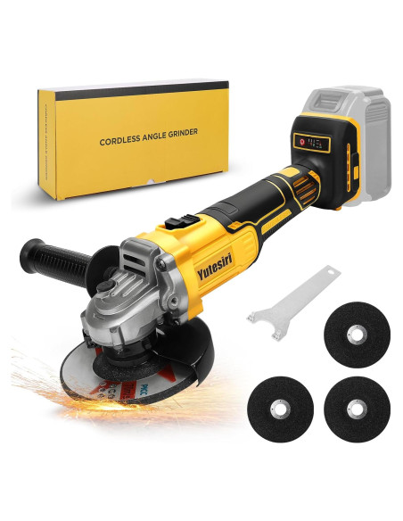 Amoladora Angular Inalámbrica Yutesiri 20V 11000RPM 3 Cuchillas