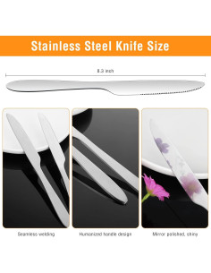 Juego de 100 Cuchillos de Cena Nuenen 21 cm Acero Inoxidable 2