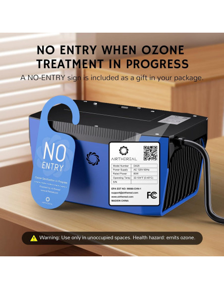 Generador de Ozono Airthereal DA25, 60,000mg/h, Portátil, Azul