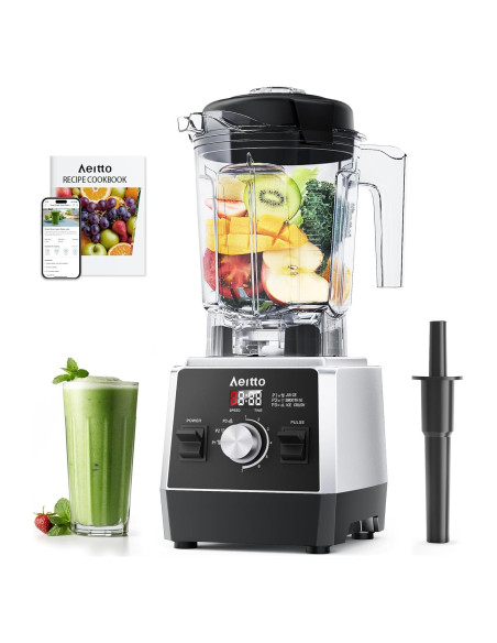 Licuadora Aeitto 1800W 68Oz (2L) Negra con 10 Programas