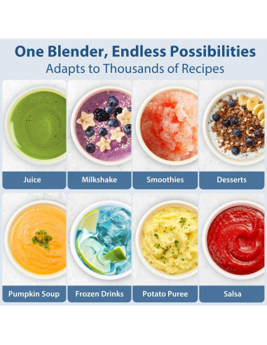 Licuadora Aeitto 1800W 68Oz (2L) Negra con 10 Programas