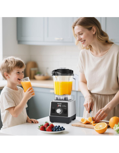 Licuadora Aeitto 1800W 68Oz (2L) Negra con 10 Programas