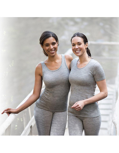 Camiseta Térmica Sin Mangas Engel de Lana Merino y Seda - Mujer