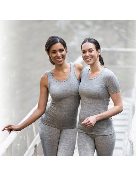 Camiseta Térmica Sin Mangas Engel de Lana Merino y Seda - Mujer