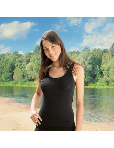 Camiseta Térmica Sin Mangas Engel de Lana Merino y Seda - Mujer