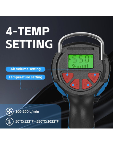 Pistola de Calor Inalámbrica VENUSTEK 20V 2 Baterías 4.0Ah