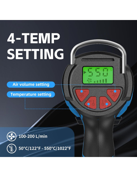 Pistola de Calor Inalámbrica VENUSTEK 20V 2 Baterías 4.0Ah