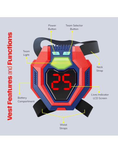 Conjunto Halo Sport Laser Tag 2 Blasters y Chalecos 0.79kg