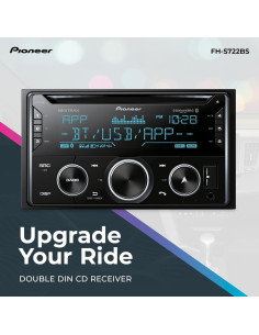 Receptor de CD Pioneer FH-S722BS Doble DIN Bluetooth USB AUX 2