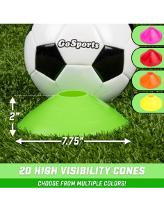 Conos de Entrenamiento GoSports - 20 Piezas con Bolsa - Verde 2