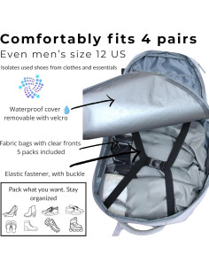Bolsa de Viaje para Zapatos Enjoy Pack - Impermeable, 5 Bolsas 2