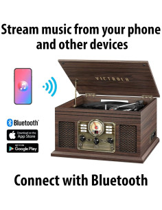 Tocadiscos Bluetooth Victrola VTA-205B-ESP 3 Velocidades 33/45/78 RPM 2