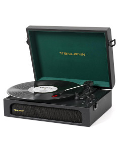 Tocadiscos Portátil TANLANIN TE-108D Bluetooth Negro Verde