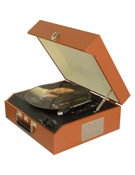 Reproductor de Discos Retro EHVYBDX Bluetooth Madera 3W