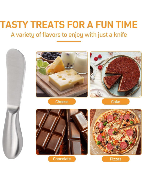Juego de 4 cuchillos de acero inoxidable Linwnil para untar