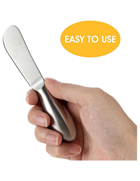 Juego de 4 cuchillos de acero inoxidable Linwnil para untar