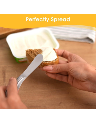 Juego de 4 cuchillos de acero inoxidable Linwnil para untar