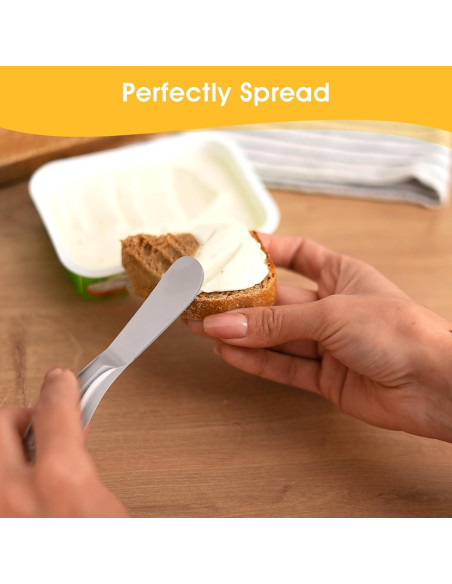 Juego de 4 cuchillos de acero inoxidable Linwnil para untar