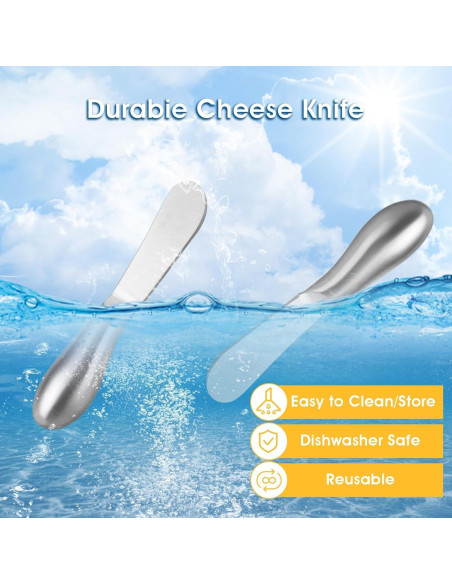 Juego de 4 cuchillos de acero inoxidable Linwnil para untar