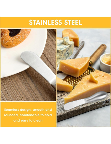Juego de 4 cuchillos de acero inoxidable Linwnil para untar